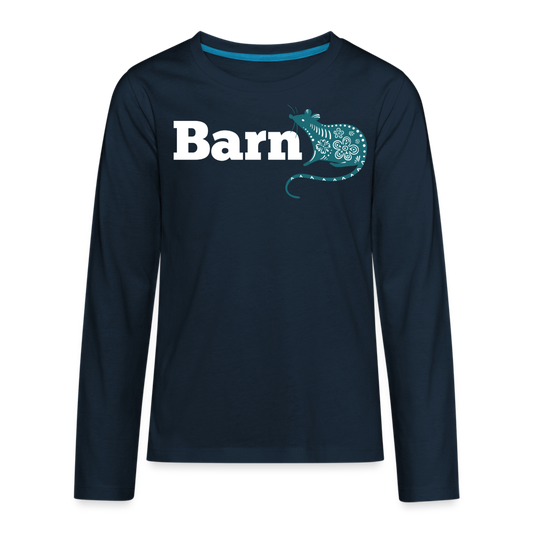Barn Rat Kids' Premium Long Sleeve T-Shirt - deep navy