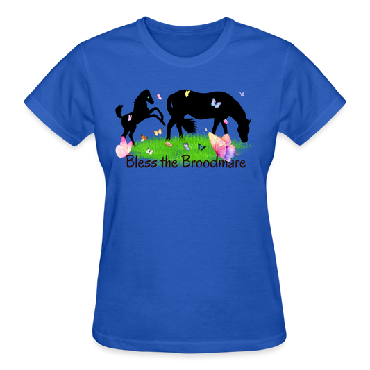 Bless the Broodmare Cotton Tee-Ladies - royal blue
