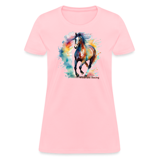 Watercolor Canter Tee-Women's - pink